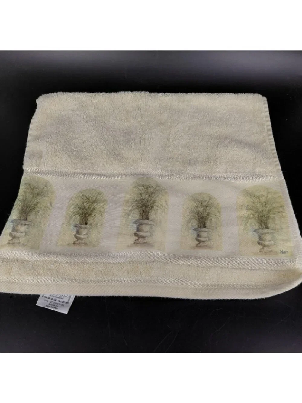 Croscill Beige Cotton Towel Set Bath Hand Finger Botanical Fresco Grasses 5 pc